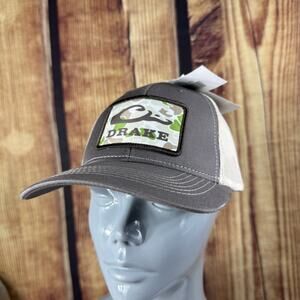 Drake Hat Cap Snap Back Trucker Gray White Camo Patch Mesh Outdoor Mens